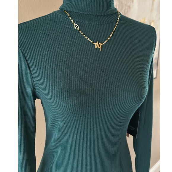 Dark green turtleneck bodysuit - Picture 6 of 7